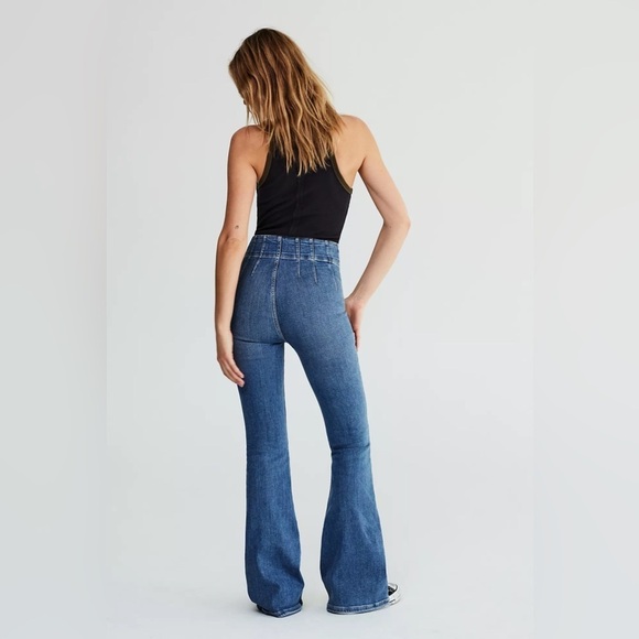 FREE PEOPLE Jayde Jeans in Sunburst Blue 28 - Picture 3 of 12